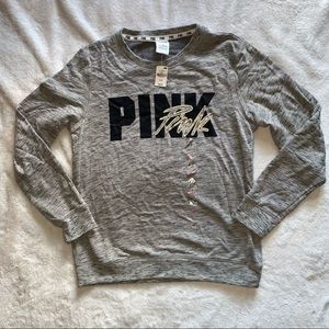 NWT VS PINK Grey Open Back Top